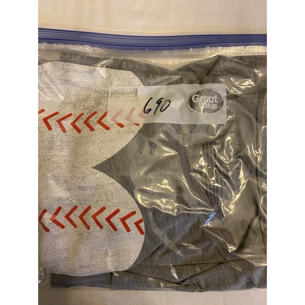 Lane Bryant Baseball Heart T-shirt‎ Gray Women's 26/28 Baseball Mom Mother's Day - Picture 6 of 6
